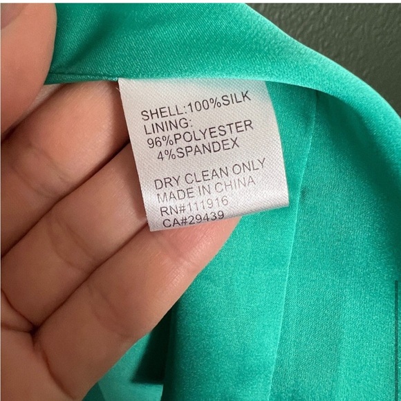 Yumi Kim Jane Sweetheart Bow Dress Teal Blue Shift Silk Mini Dress M - Picture 9 of 10